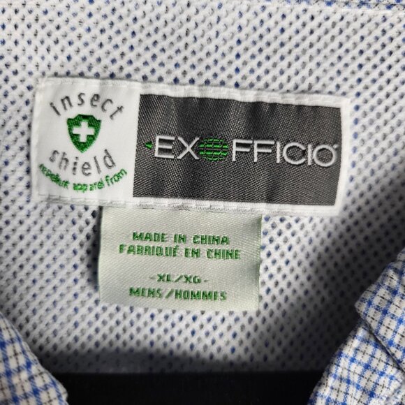 Exofficio Insect Shield Shirt Men's XL Blue Plaid Vented Fishing Hiking Outdoor - Picture 5 of 11